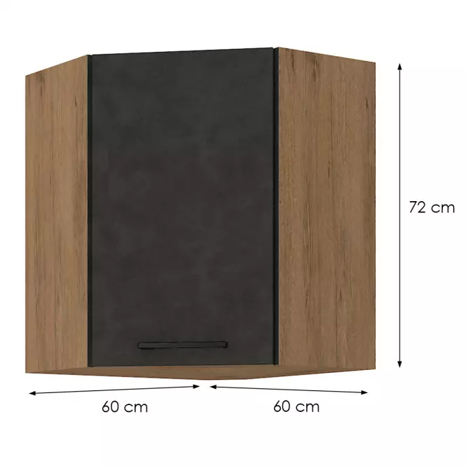 Skrinka do kuchyne VIGO GRAFIT MAT 60X60 GN-72 2F (45°)