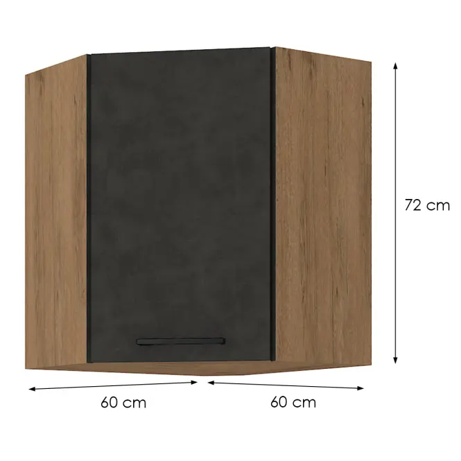 Skrinka do kuchyne VIGO GRAFIT MAT 60X60 GN-72 2F (45°),2