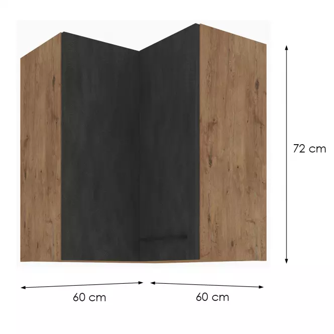 Skrinka do kuchyne VIGO GRAFIT MAT 60X60 GN-72 2F (90°)