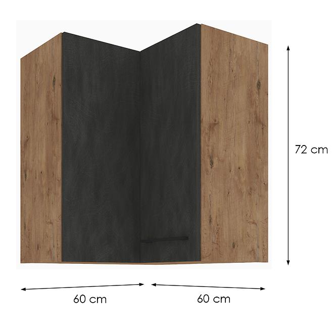 Skrinka do kuchyne VIGO GRAFIT MAT 60X60 GN-72 2F (90°),2