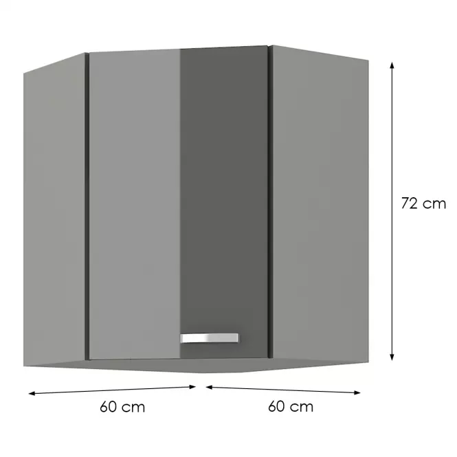 Skrinka do kuchyne GREY 60X60 GN-72 2F (45°)