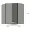 Skrinka do kuchyne GREY 60X60 GN-72 2F (45°),2