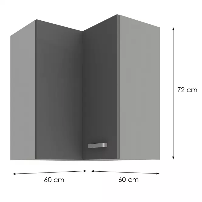 Skrinka do kuchyne GREY 60X60 GN-72 2F (90°)