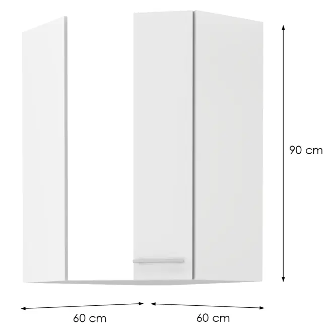 Skrinka do kuchyne LARA biely 60X60 GN-90 1F (45°),2