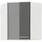 Skrinka do kuchyne LARA GREY 60X60 GN-72 2F (45°)