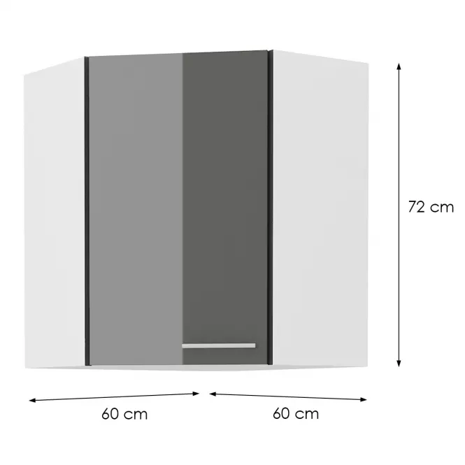 Skrinka do kuchyne LARA GREY 60X60 GN-72 2F (45°)