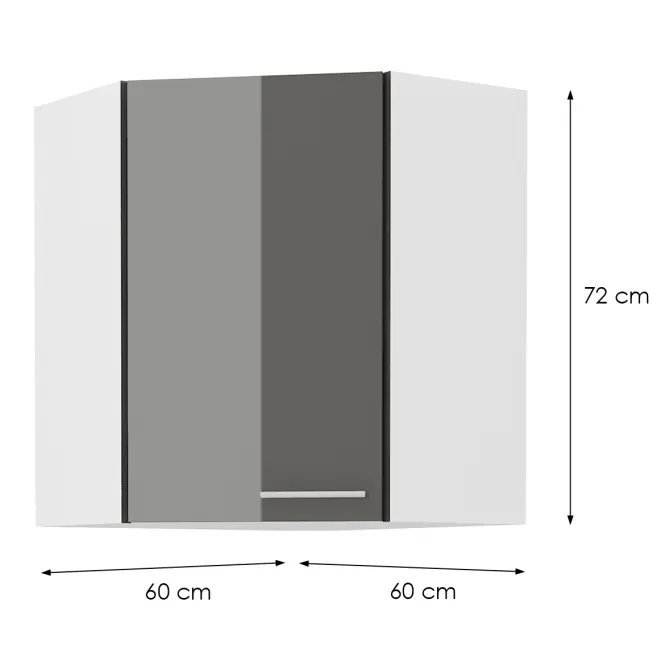 Skrinka do kuchyne LARA GREY 60X60 GN-72 2F (45°),2