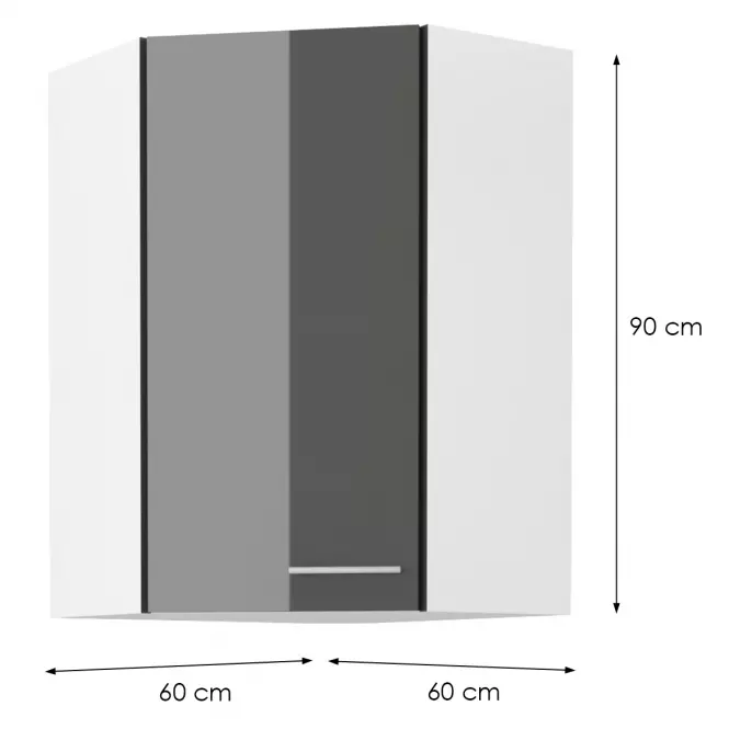 Skrinka do kuchyne LARA GREY 60X60 GN-90 1F (45°)
