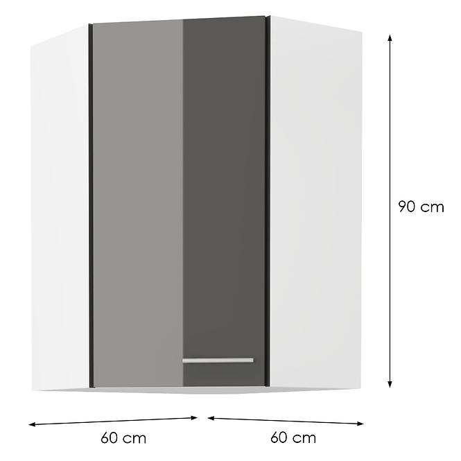 Skrinka do kuchyne LARA GREY 60X60 GN-90 1F (45°)
