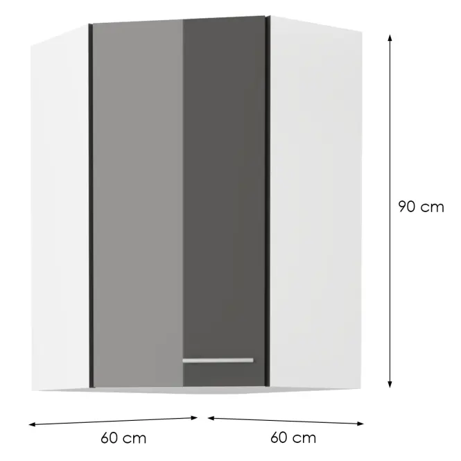 Skrinka do kuchyne LARA GREY 60X60 GN-90 1F (45°),2