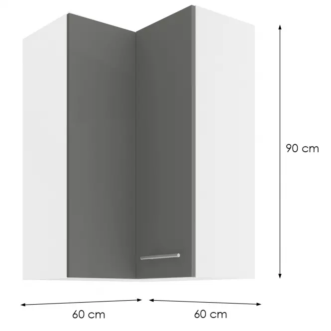 Skrinka do kuchyne LARA GREY 60X60 GN-90 2F (90°)