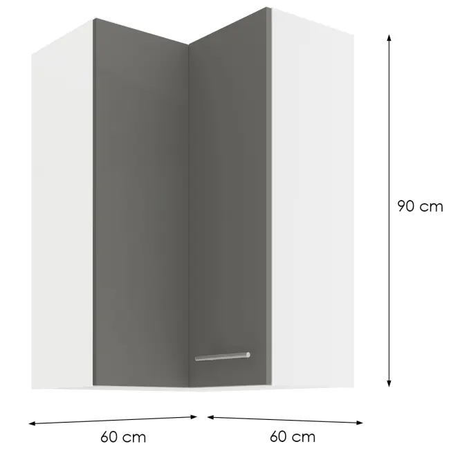 Skrinka do kuchyne LARA GREY 60X60 GN-90 2F (90°),2