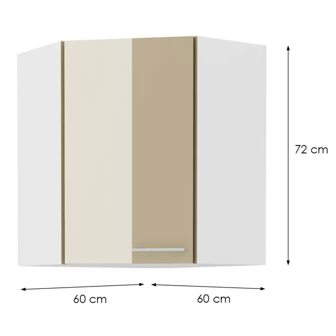 Skrinka do kuchyne LARA CAPPUCCINO 60X60 GN-72 2F (45°),2