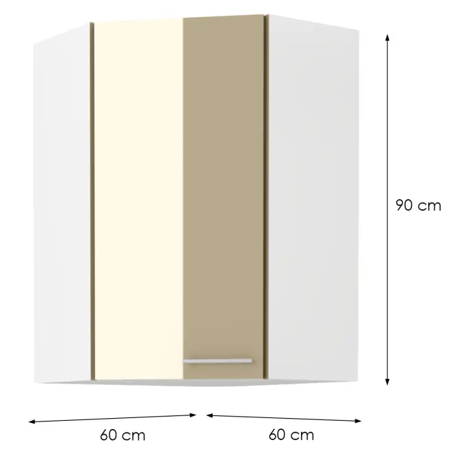 Skrinka do kuchyne LARA CAPPUCCINO 60X60 GN-90 1F (45°),2