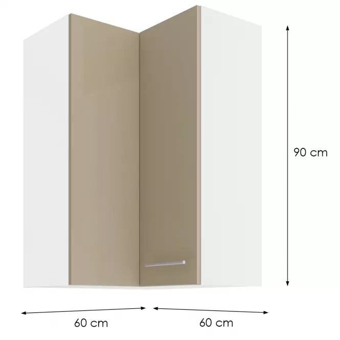 Skrinka do kuchyne LARA CAPPUCCINO 60X60 GN-90 2F (90°)