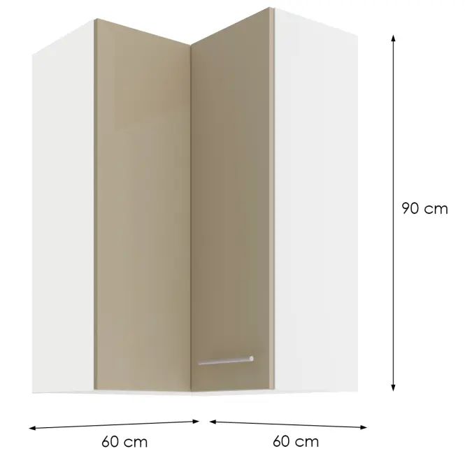 Skrinka do kuchyne LARA CAPPUCCINO 60X60 GN-90 2F (90°),2