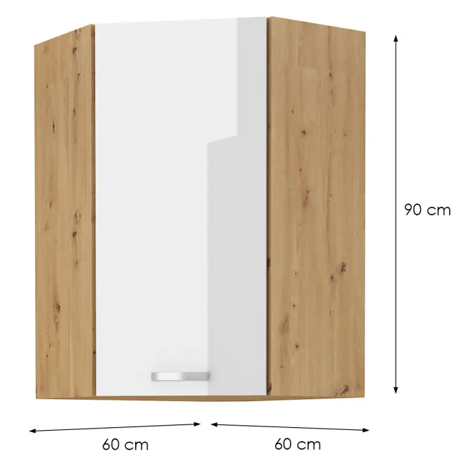 Skrinka do kuchyne ARTISAN biely 60X60 GN-90 1F (45°),2