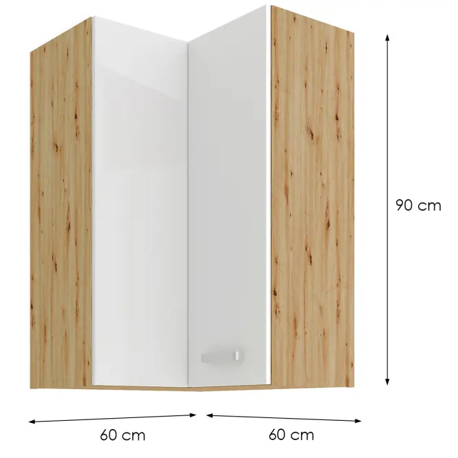 Skrinka do kuchyne ARTISAN biely 60X60 GN-90 2F (90°),2