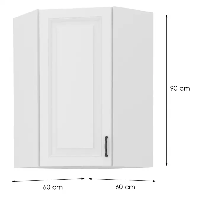 Skrinka do kuchyne STILO biely/biely 60X60 GN-90 1F (45°)