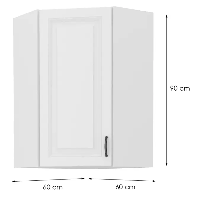Skrinka do kuchyne STILO biely/biely 60X60 GN-90 1F (45°),2