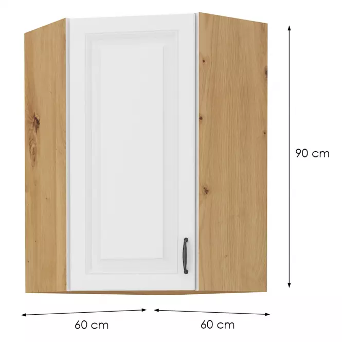Skrinka do kuchyne STILO biely/ARTISAN 60X60 GN-90 1F (45°)