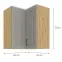 Skrinka do kuchyne STILO CLAYGREY/ARTISAN 60X60 GN-72 2F (90°),2