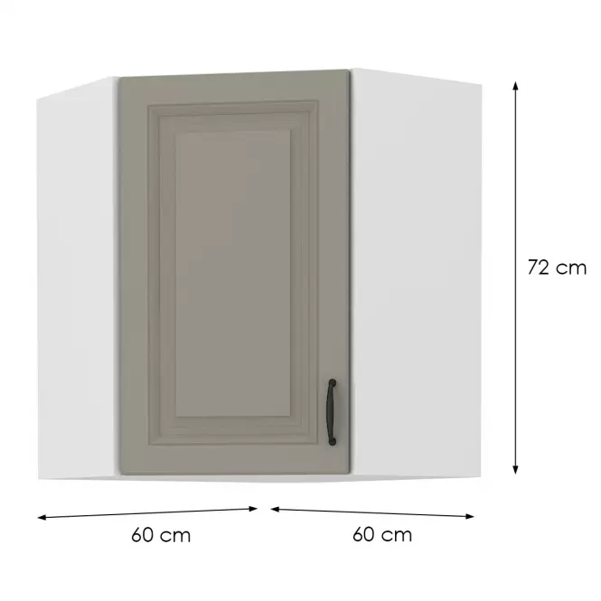 Skrinka do kuchyne STILO CLAYGREY/biely 60X60 GN-72 2F (45°)
