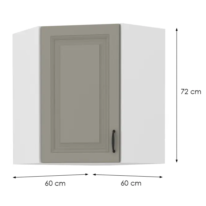 Skrinka do kuchyne STILO CLAYGREY/biely 60X60 GN-72 2F (45°),2