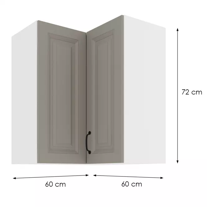 Skrinka do kuchyne STILO CLAYGREY/biely 60X60 GN-72 2F (90°)