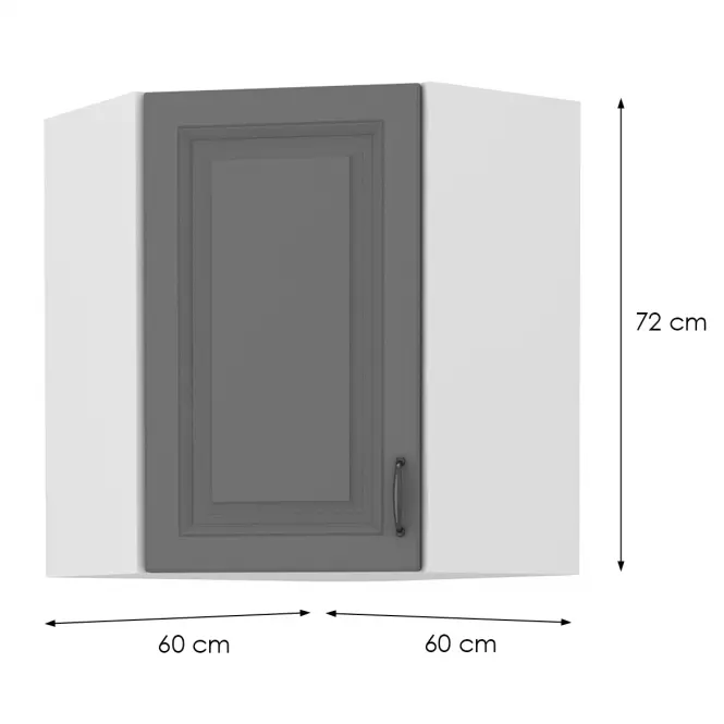 Skrinka do kuchyne STILO DUSTGREY/biely 60X60 GN-72 2F (45°)