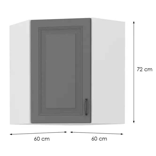 Skrinka do kuchyne STILO DUSTGREY/biely 60X60 GN-72 2F (45°),2