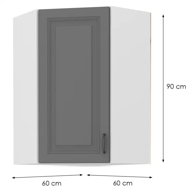 Skrinka do kuchyne STILO DUSTGREY/biely 60X60 GN-90 1F (45°)