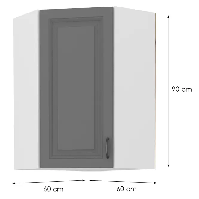 Skrinka do kuchyne STILO DUSTGREY/biely 60X60 GN-90 1F (45°),2