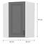 Skrinka do kuchyne STILO DUSTGREY/biely 60X60 GN-90 1F (45°),2