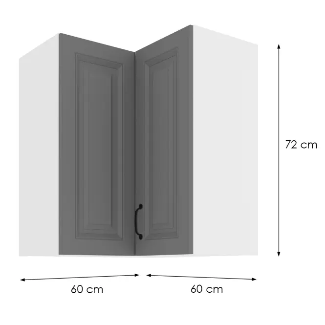 Skrinka do kuchyne STILO DUSTGREY/biely 60X60 GN-72 2F (90°),2