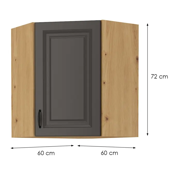 Skrinka do kuchyne STILO GRAFIT/ARTISAN 60X60 GN-72 2F (45°),2