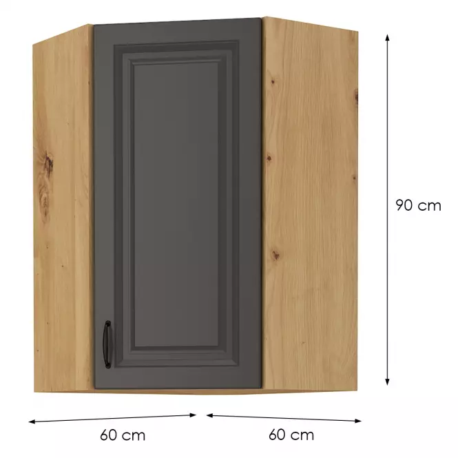 Skrinka do kuchyne STILO GRAFIT/ARTISAN 60X60 GN-90 1F (45°)