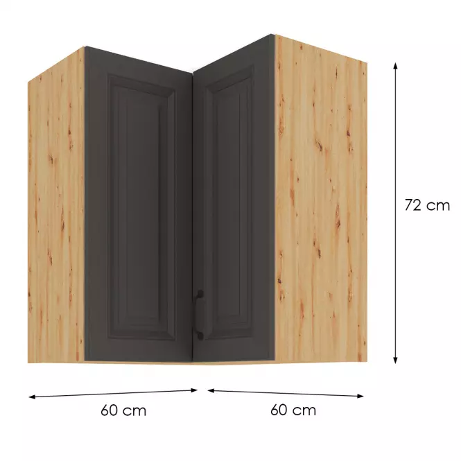 Skrinka do kuchyne STILO GRAFIT/ARTISAN 60X60 GN-72 2F (90°)