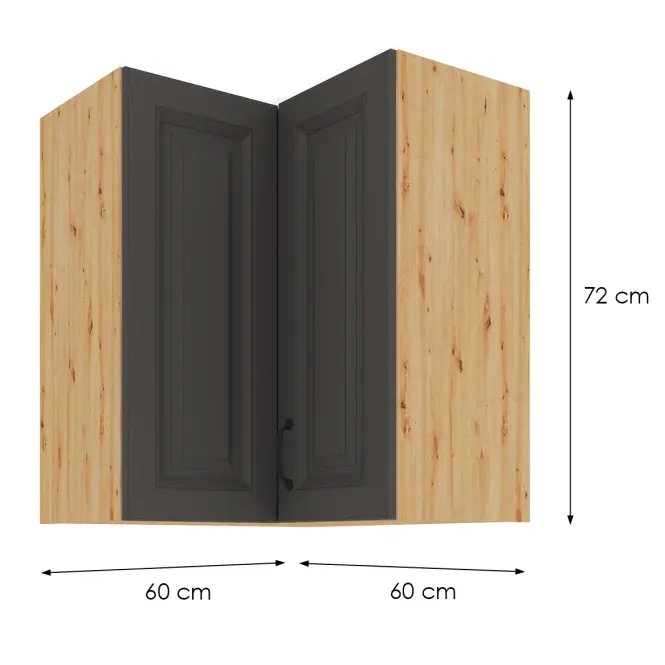 Skrinka do kuchyne STILO GRAFIT/ARTISAN 60X60 GN-72 2F (90°),2