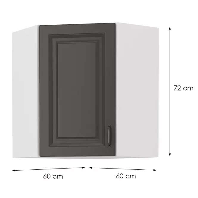 Skrinka do kuchyne STILO GRAFIT/biely 60X60 GN-72 2F (45°)