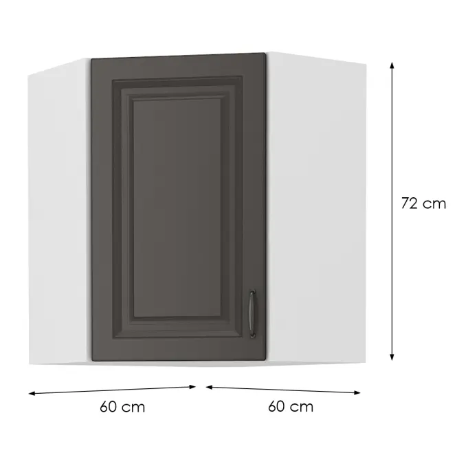 Skrinka do kuchyne STILO GRAFIT/biely 60X60 GN-72 2F (45°),2