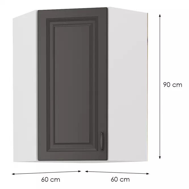 Skrinka do kuchyne STILO GRAFIT/biely 60X60 GN-90 1F (45°)