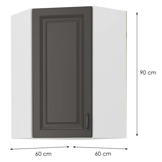 Skrinka do kuchyne STILO GRAFIT/biely 60X60 GN-90 1F (45°),2