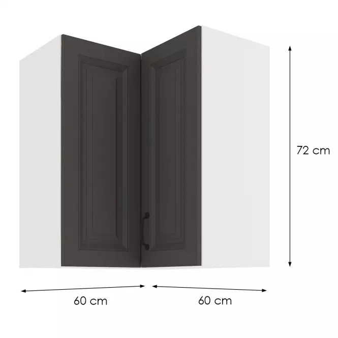 Skrinka do kuchyne STILO GRAFIT/biely 60X60 GN-72 2F (90°)