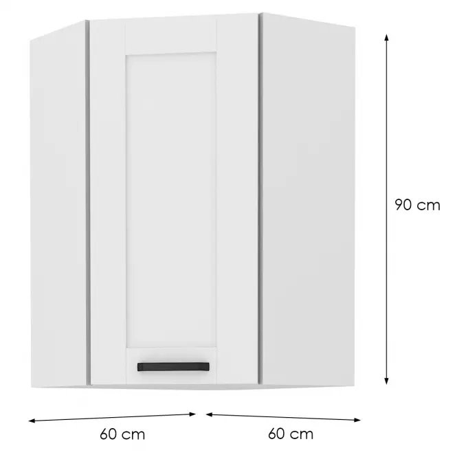 Skrinka do kuchyne LUNA biely/biely 60X60 GN-90 1F (45°)