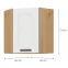 Skrinka do kuchyne LUNA biely/ARTISAN 60X60 GN-72 2F (45°),2