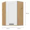 Skrinka do kuchyne LUNA biely/ARTISAN 60X60 GN-90 1F (45°),2