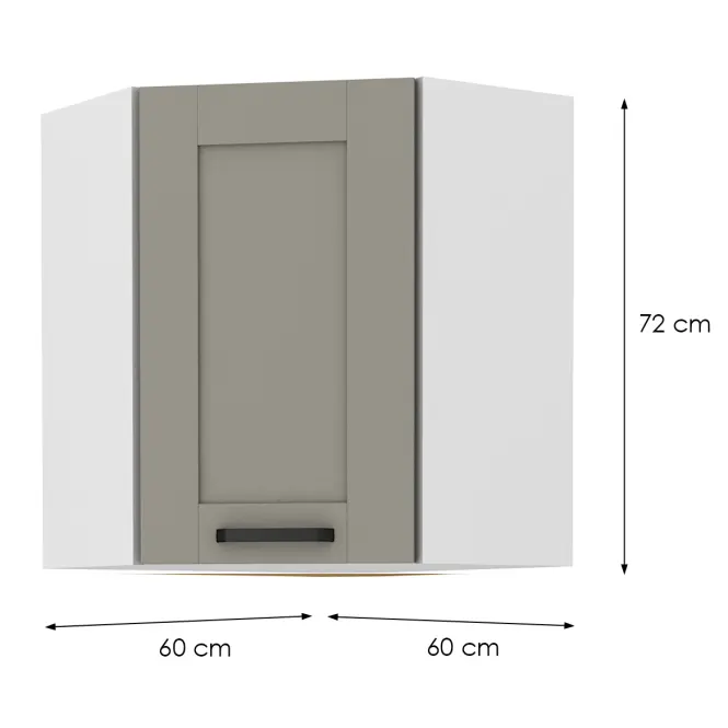 Skrinka do kuchyne LUNA CLAYGREY/biely 60X60 GN-72 2F (45°),2