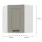 Skrinka do kuchyne LUNA CLAYGREY/biely 60X60 GN-72 2F (45°),2