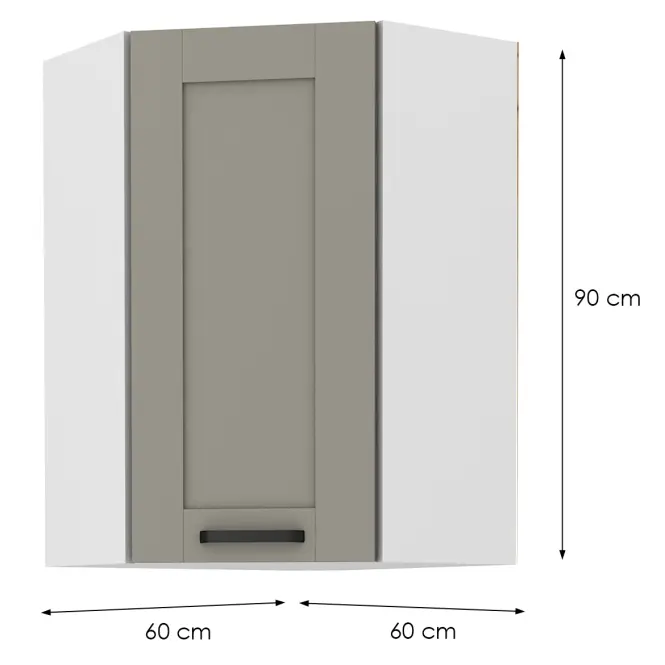 Skrinka do kuchyne LUNA CLAYGREY/biely 60X60 GN-90 1F (45°),2